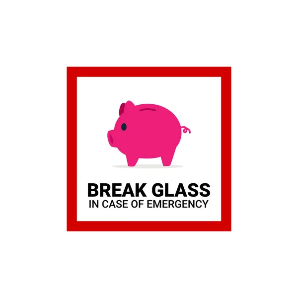 Das rosa Schwein in der Notfallbox. isolierte Vektorabbildung — Stockvektor