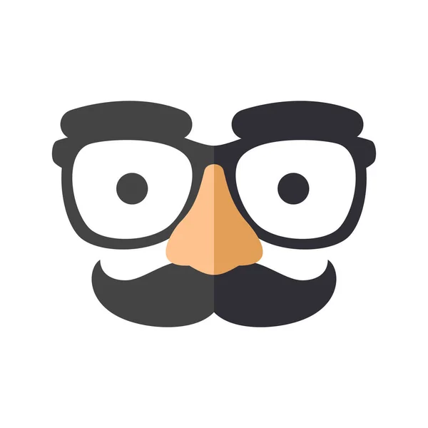 Funny Glasses with mustache. Isolated Vector Illustration — ストックベクタ