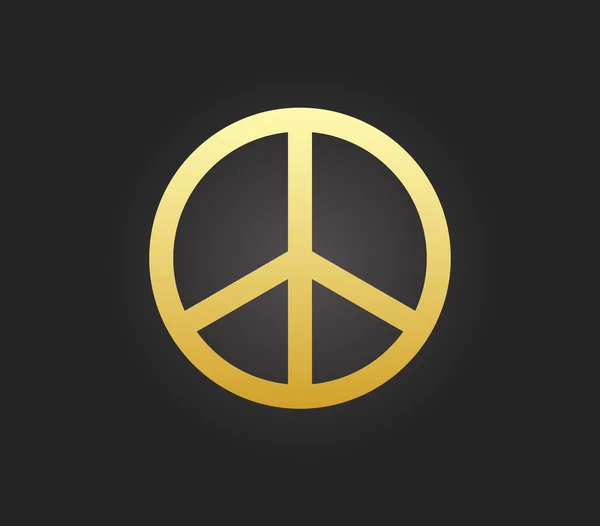 Altın barış işareti. İzole Vektör İllüstrasyonu — Stok Vektör