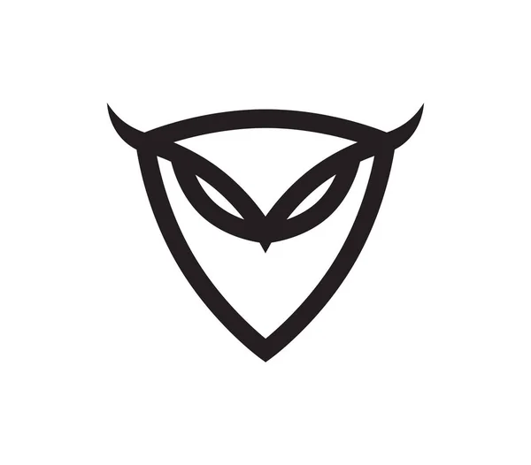 Emblema del búho abstracto. Ilustración vectorial aislada — Vector de stock