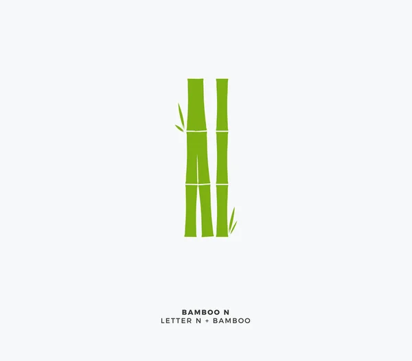 Abstract Groene bamboe logo. Geïsoleerde vectorillustratie — Stockvector