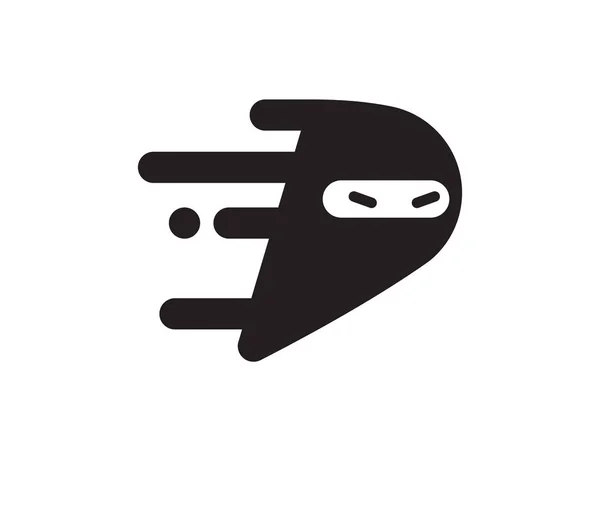 Abstrakter Ninja mit Buchstabenbasis d. isolierte Vektorillustration — Stockvektor