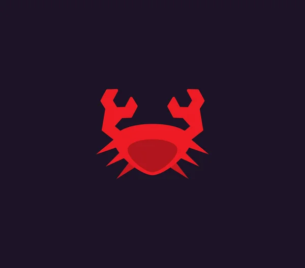Czerwony Krab z kluczowym pazurem. Izolowana ilustracja wektora — Wektor stockowy