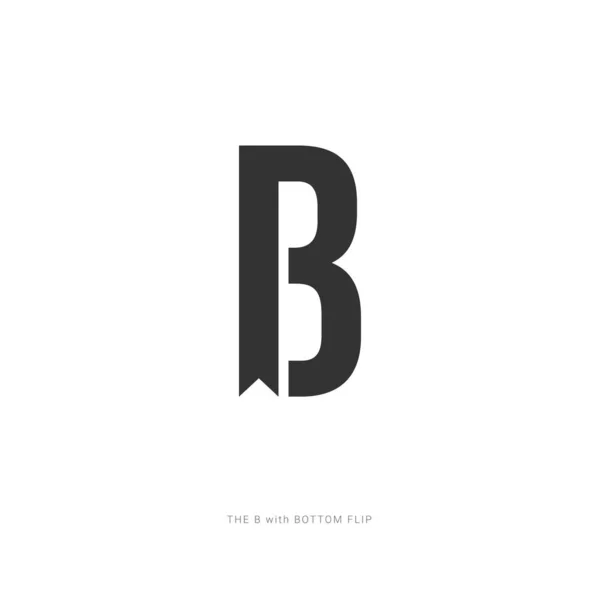 Abstrakt B bokstav med bokmärke. Vektor Illustration — Stock vektor
