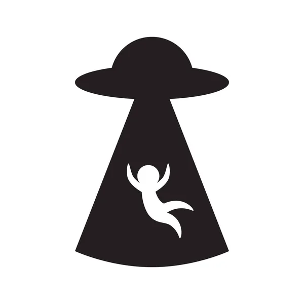 Εξωγήινη Σιλουέτα Απαγωγής. Μεμονωμένη απεικόνιση διανύσματος — Διανυσματικό Αρχείο
