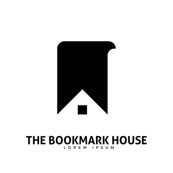 Abstract logo of bookmark and the house — Stock vektor