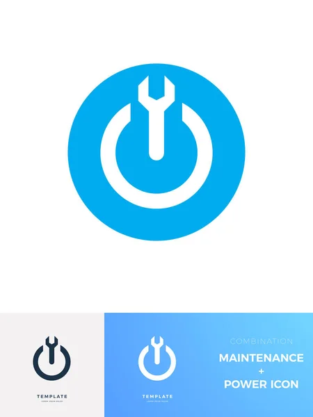Logo Maintenance Power avec description de la combinaison — Image vectorielle