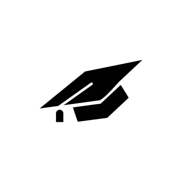 Černá maturitní čepice Ikona. Izolovaná vektorová ilustrace — Stockový vektor