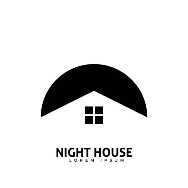 Abstract logo of a night house. Isolated Vector Illustration — Stock vektor