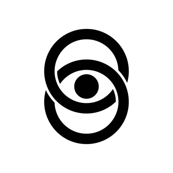 Czarne Nieskończone Oko. Abstrakcyjne logo wektora — Wektor stockowy