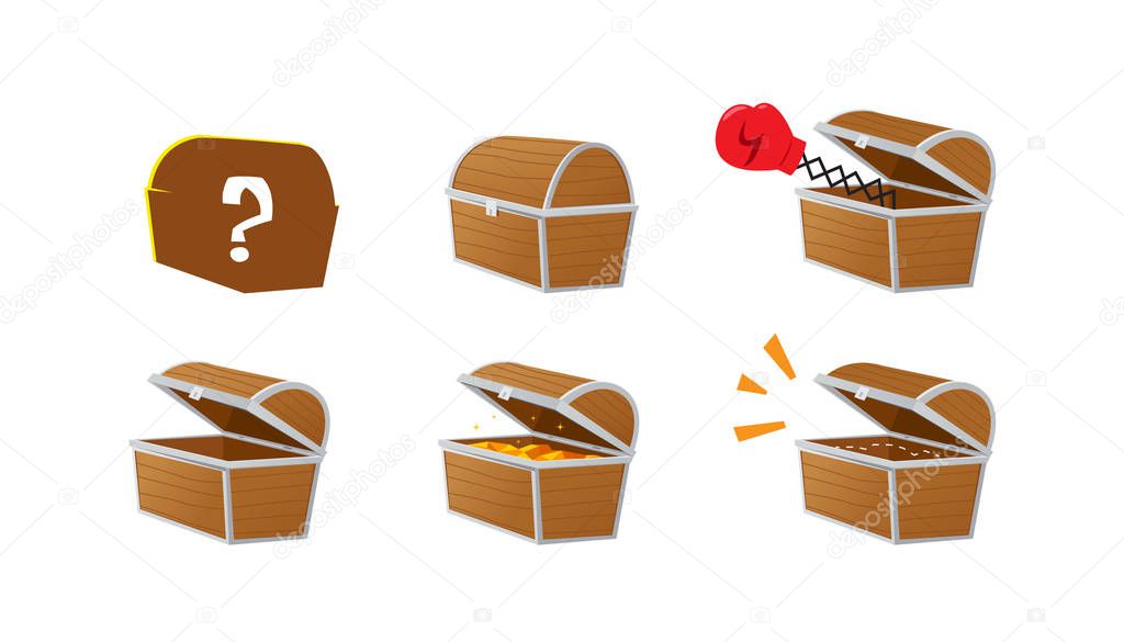 a set of Wood treasure chests