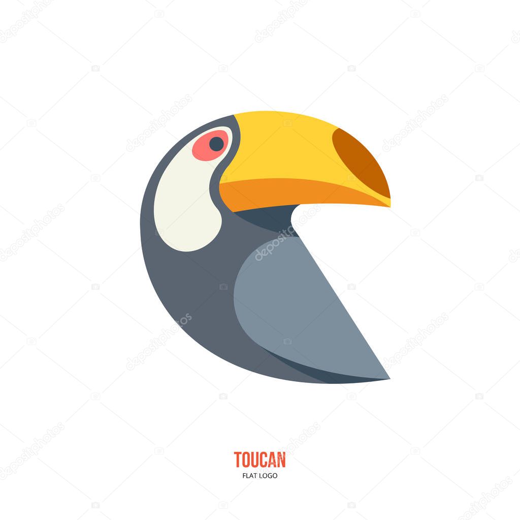Abstract Logo of Toucan Bird. Isolated Vector Illustration