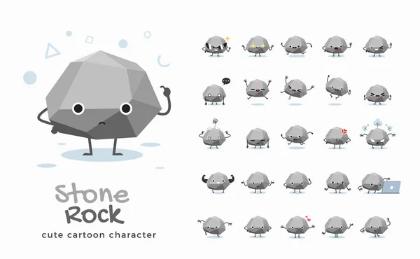 Conjunto vectorial de imágenes de dibujos animados de Stone. Ilustración vectorial . — Vector de stock