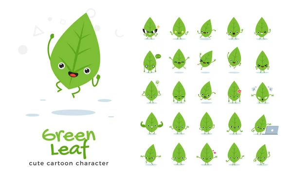 Векторний набір малюнків Зеленого Листя. Векторний приклад. — стоковий вектор