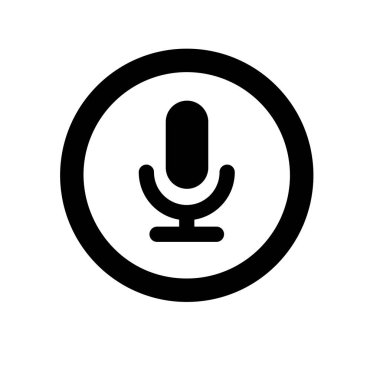 Mikrofonun soyut bir işareti. İzole Vektör İllüstrasyonu