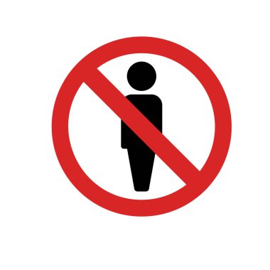 İnsan giremez. İzole Vektör İllüstrasyonu