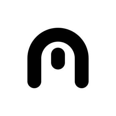 Fare 'nin Soyut İşareti. M harfi vektör illüstrasyonunu izole etti.