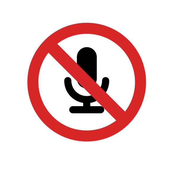 Mikrofon yasak. İzole Vektör İllüstrasyonu