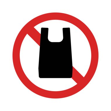 Plastik poşet yok. İzole Vektör İllüstrasyonu