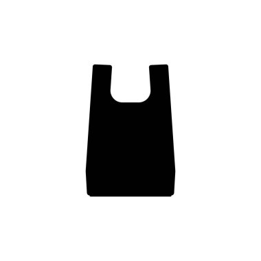 Plastik torba silueti. İzole Vektör İllüstrasyonu