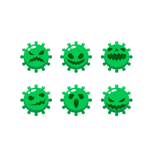 Зеленый Микроб Симпатичный Вектор — стоковый вектор