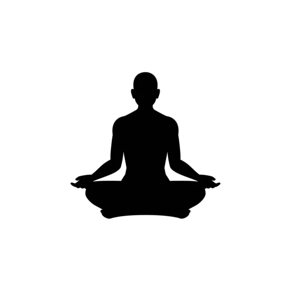 Uma Pessoa Fazendo Meditação Com Sinal Positivo Redor Ilustração Vetorial — Vetor de Stock