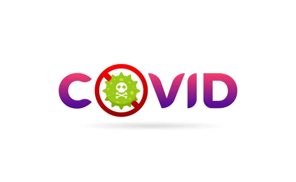 Covid标志 带有骷髅标志的绿色病毒 孤立的病媒图解 — 图库矢量图片
