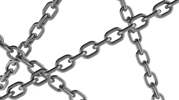 Chain Connection Lines Over White Background — Stock Photo, Image