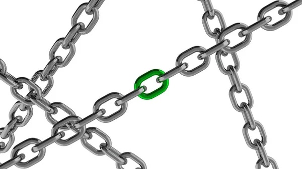 Connexion de chaîne avec l'élément vert — Photo