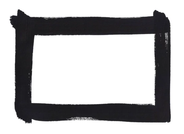 Marco de rectángulo de pintura de mano negra —  Fotos de Stock