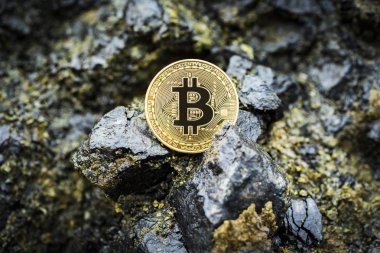  Taşa sunulan ana dijital para birimi olarak dünya çapında altın bitcoin.