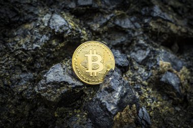  Taşa sunulan ana dijital para birimi olarak dünya çapında altın bitcoin.
