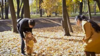 Ormanda çocukla reklam komik Veliler oynayan.