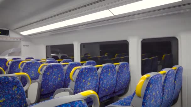 Crisis in the transport industry. Empty train or subway car. — Stock Video