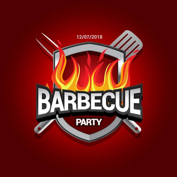 BBQ party template menu design. — Stock Vector