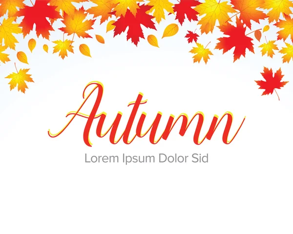 Autumn sale poster with orange leaves — Stock Vector