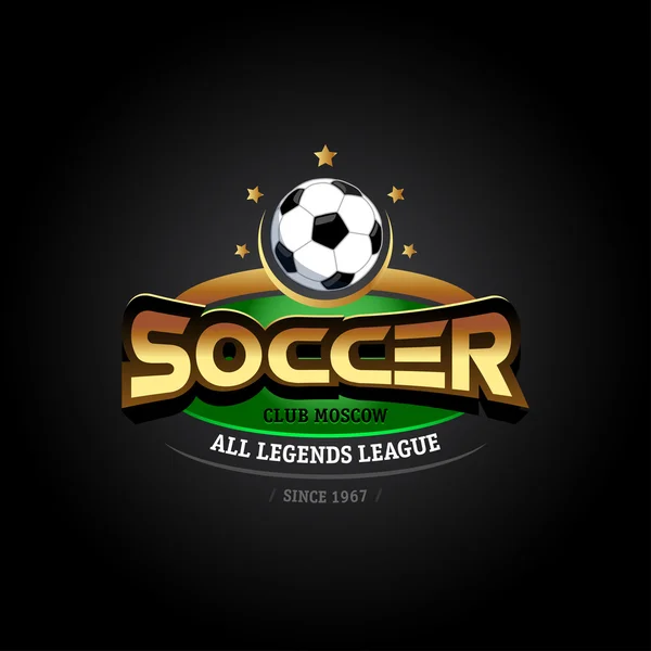 Ποδόσφαιρο, ποδόσφαιρο λογότυπο πρότυπο. — Διανυσματικό Αρχείο