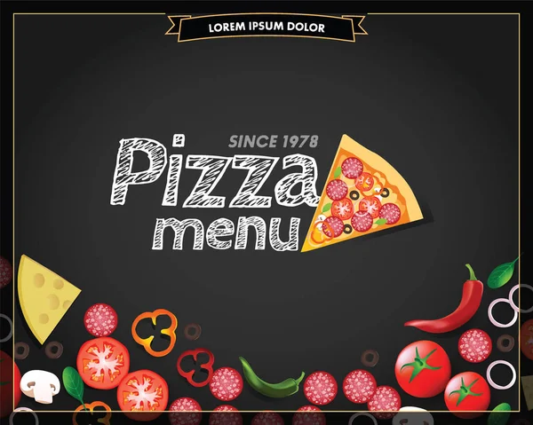 Pizza Menu Template — Stock Vector