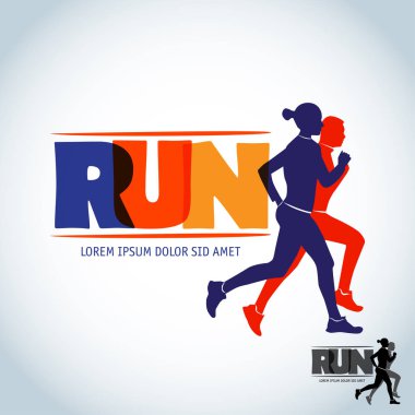Logo şablonu çalıştırın. Spor logo şablonu