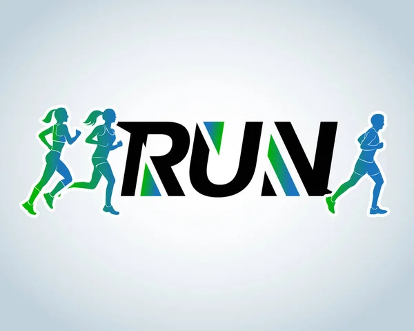 Run logo template — Stock Vector
