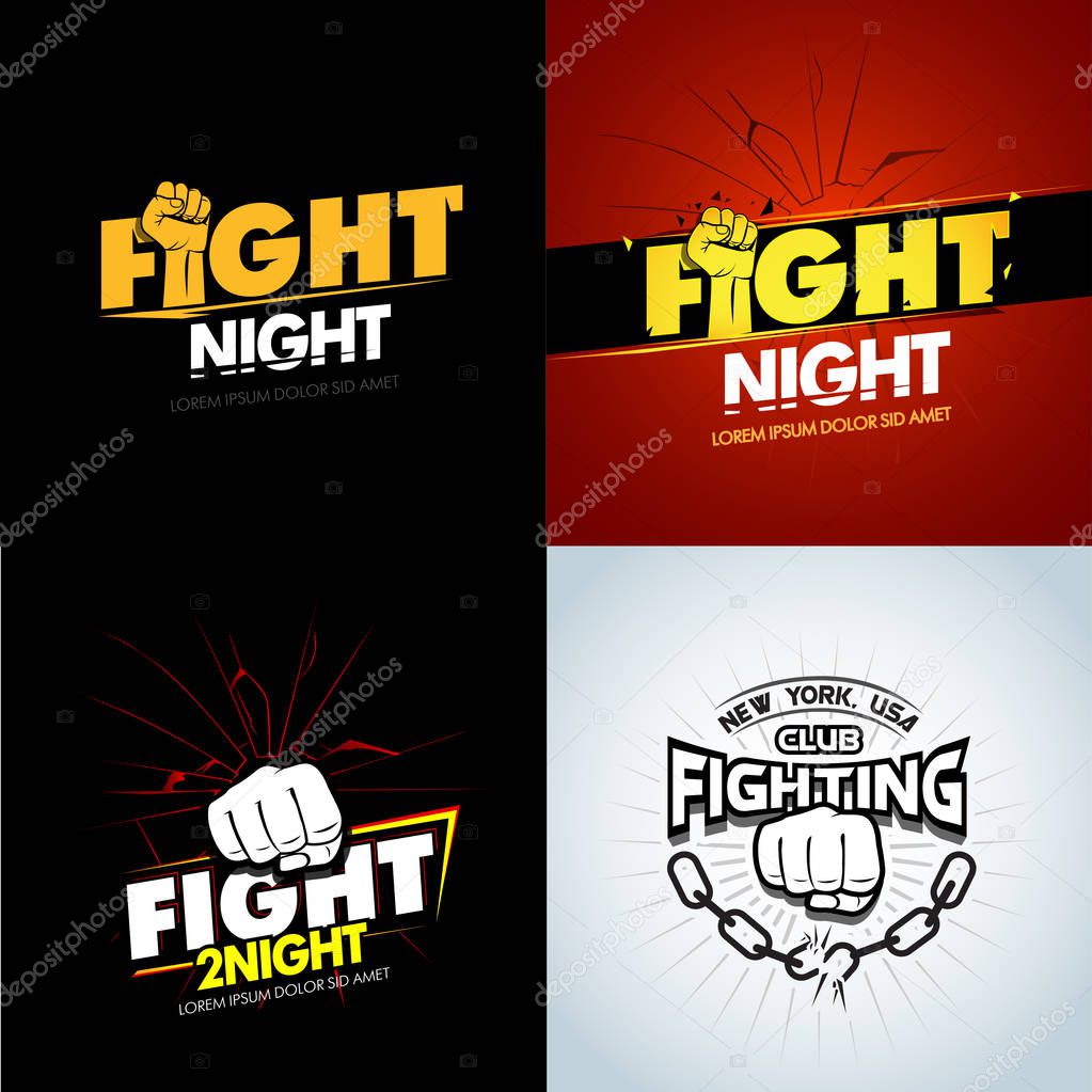 Fight night icon vector illustration