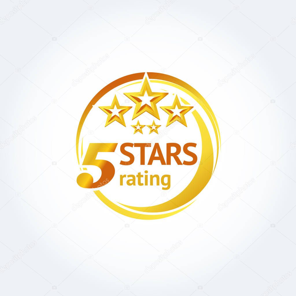 Five Golden stars logo template