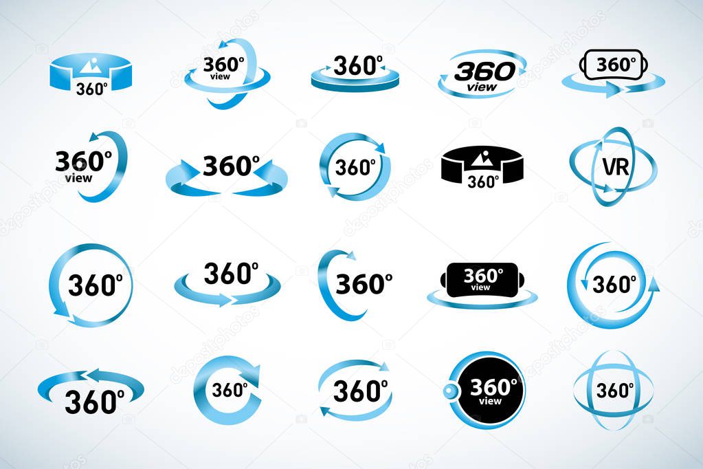 360 degrees view icons