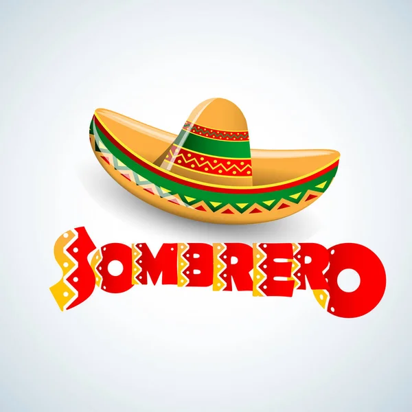 Sombrero Hat vector ilustración. Sombrero mexicano sobre fondo blanco . — Archivo Imágenes Vectoriales