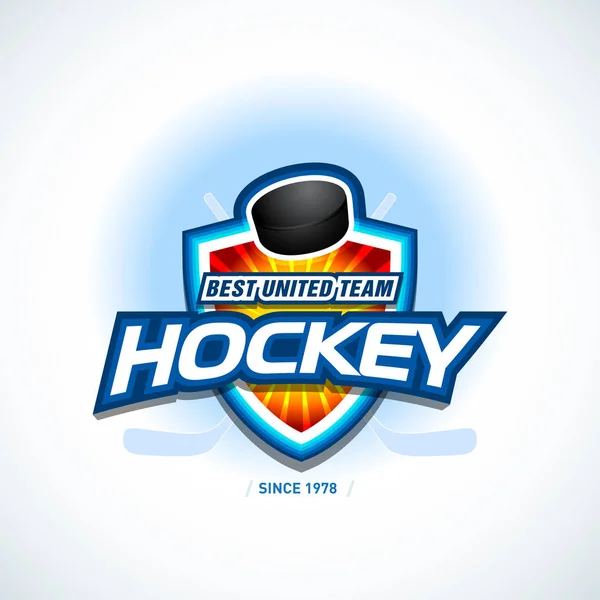Modello Logotipo Della Squadra Sportiva Hockey Modello Logo Squadra Hockey — Vettoriale Stock
