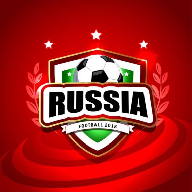 Vektör illüstrasyon izole. logo Futbol Kupası futbol 2018 Rusya şablonundaki. modern soyut ve arka plan desenleri ile afiş grafik tasarım kümesi. gerçekçi izole vektör topu
