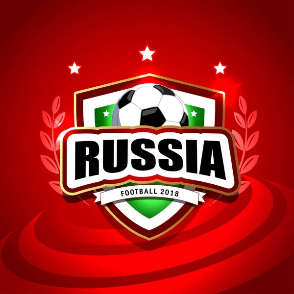 Illustrazione Vettoriale Isolata Logo Della Coppa Calcio Sul Calcio 2018 — Vettoriale Stock