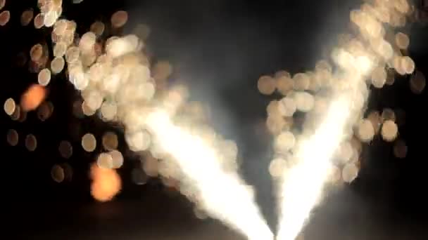 Bild vom Feuerwerk am Boden . — Stockvideo