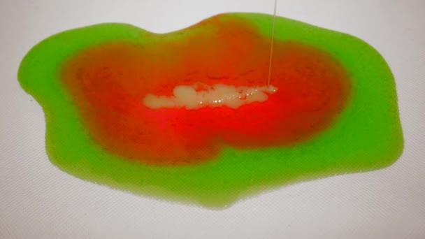 Blanding Farger Farget Akrylmaling Langsom Bevegelse Fantastisk Overflate Abstrakt Fargerik – stockvideo