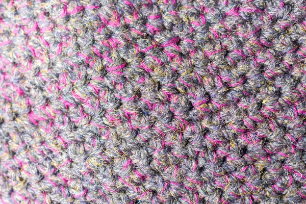 Handmade rosa cinza tricô lã textura fundo — Fotografia de Stock